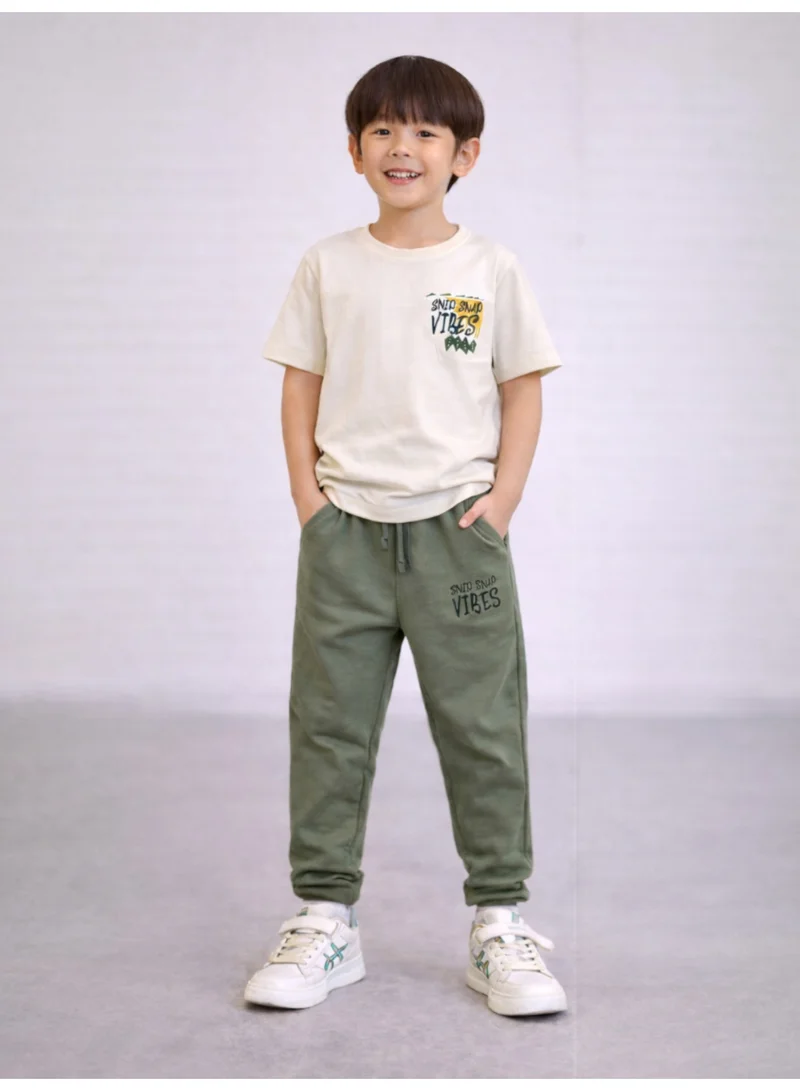 victor and jane Boys’ 2-Piece Set – Back Print Graphic T-Shirt & Joggers